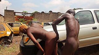 publicly in garage i fuck client with big long black cock very tight plump