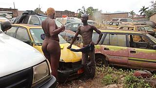 publicly in garage i fuck client with big long black cock very tight plump