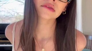 Beautiful Latina Pornstar Teases Solo with Big Tits in Homemade First Time