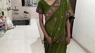 i deeply connect with my indian stepmom in the kitchen, licking her pussy and deepthroating while she moans