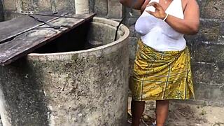 Bitch With Massive Tits Helped And Fucked Hard Outdoor!