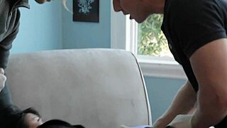 Dana Vespoli is back and ready for sex with two men. Group threesome with big cocks.