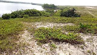 Outdoor adventure with deep kissing and intense activity