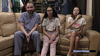 dr tampa performs the sisters first gyno exam with angel santana and aria nicole