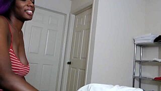 Ebony Step Daughter Waking Up Step Dad with Blowjob and Cum in Mouth