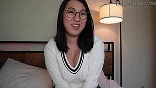 shy nerdy asian girlfriend tofu hides her secret nympho side with big black cock