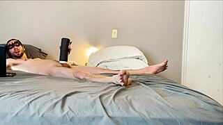 masturbation with big cock stroking sucking vibrating toy