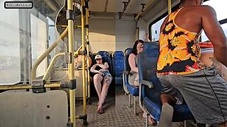 Married woman blows stranger on bus then fucks him 😏