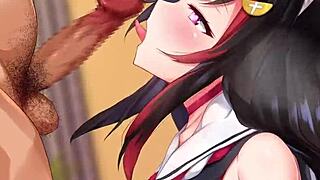 ookami mio hololive vtuber in sloppy action