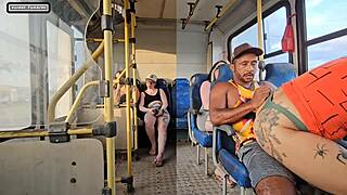 Married woman blows stranger on bus then fucks him 😏