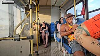 Married woman blows stranger on bus then fucks him 😏