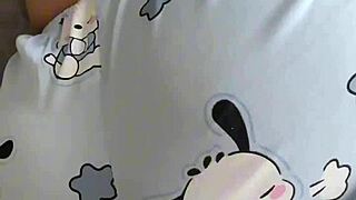 woke up my stepsister with shaved pussy fingering and fucking