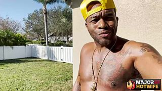 Married milf Mandy Rhea gets her pussy plowed by Rome Major in interracial action.