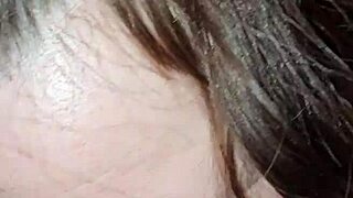 Receiving intense blowjob from experienced grandmother