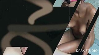 Hot skinny mulata with bikini marks shares her ass - first part