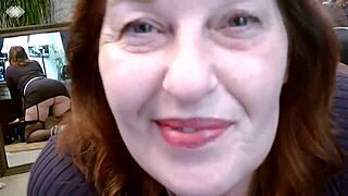 Teasing dirty-mouthed Dawnskye in fishnets and heels before mirrors