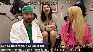 Mina Moon's Back Gets Blasted With Cum In POV Nurse Backstage Scene