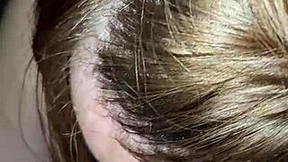 Receiving intense blowjob from experienced grandmother