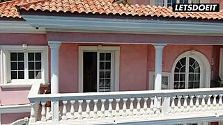 Carolina Abril's Pool Lesbian Sex