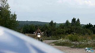 Horny European Amateur Receives Cumshot Outdoors While Riding Cock With Her Big Ass