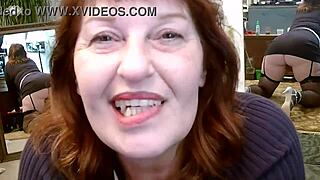 Teasing dirty-mouthed Dawnskye in fishnets and heels before mirrors