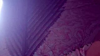 Beautiful teen 18+ Elza Kom shows off her big ass in nylon leggings and lingerie in the bedroom