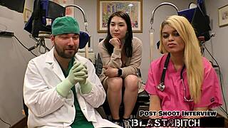Mina Moon's Back Gets Blasted With Cum In POV Nurse Backstage Scene
