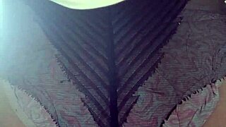 Beautiful teen 18+ Elza Kom shows off her big ass in nylon leggings and lingerie in the bedroom