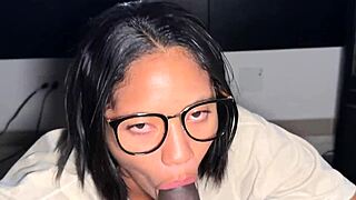 Big Black Cock Stretches Pretty Babe's Mouth In Homemade Deepthroat!