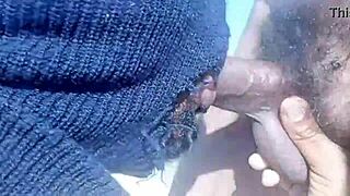 I turn the muscular lifeguard into my bitch on the beach