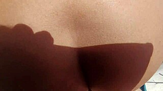 Wow, Brunette Having Sex on the Beach with Perverted Old Man Licking!