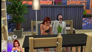 Sexy redhead cheats with asian guy