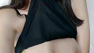 the little doll reveals her beautiful natural tits in the story