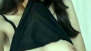 the little doll reveals her beautiful natural tits in the story