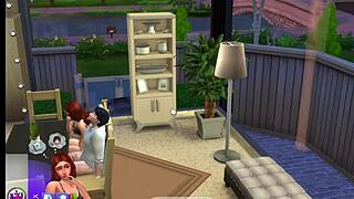 Sexy redhead cheats with asian guy