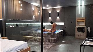 Luxury motel surprise: bbw friend loves it and reveals her big pussy for anal fun.