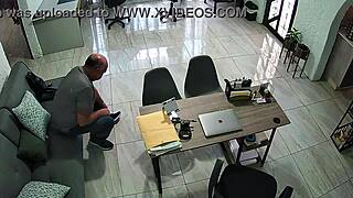 Latina fucks old man ex-teacher in living room first time