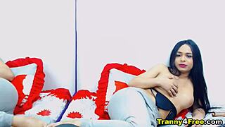 Gorgeous Slender Shemale Dayamhotts Masturbates Publicly!