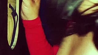 Wife begs husband for glory hole to suck stranger's cock intensely.