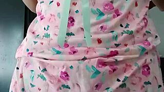 Beautiful Curvy Latina Model In Sexy Pink Pajamas Innocent Colleague