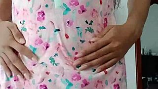 Beautiful Curvy Latina Model In Sexy Pink Pajamas Innocent Colleague