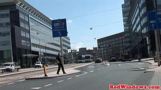 dicksucking amsterdam hooker pleases tourist with natural tits hairless fetish shaved european fingering cock puffy