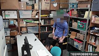 ebony teen 18+ fucks doggystyle for stealing from shop
