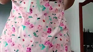 Beautiful Curvy Latina Model In Sexy Pink Pajamas Innocent Colleague