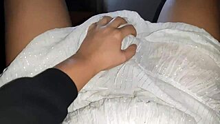 Shy girlfriend skillfully handles pussy with muff diving and cum in skirt.