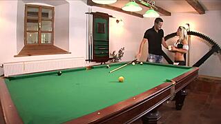 Naughty step mom fucked on the pool table