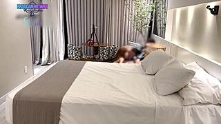 wife watches husband fuck teen girl in couple's intimate moment