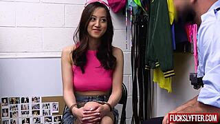 Shy Teen Gets Deepthroat Fucking from Officer in Hardcore Office Action!