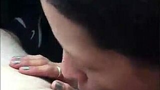 Young cocksucker gives blowjob in public and gags on cumshot