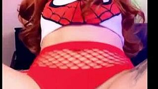 Mj contrasts blowjob thrill with Spiderman's intense pussyfuck action featuring Alicebong